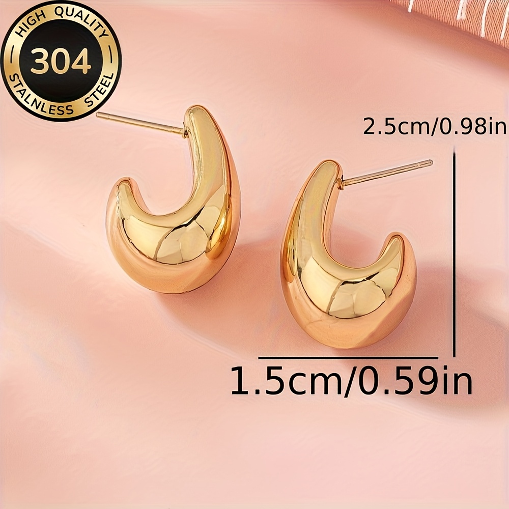 Women's High-Quality Stainless Steel Golden Hollow Water Drop Earrings